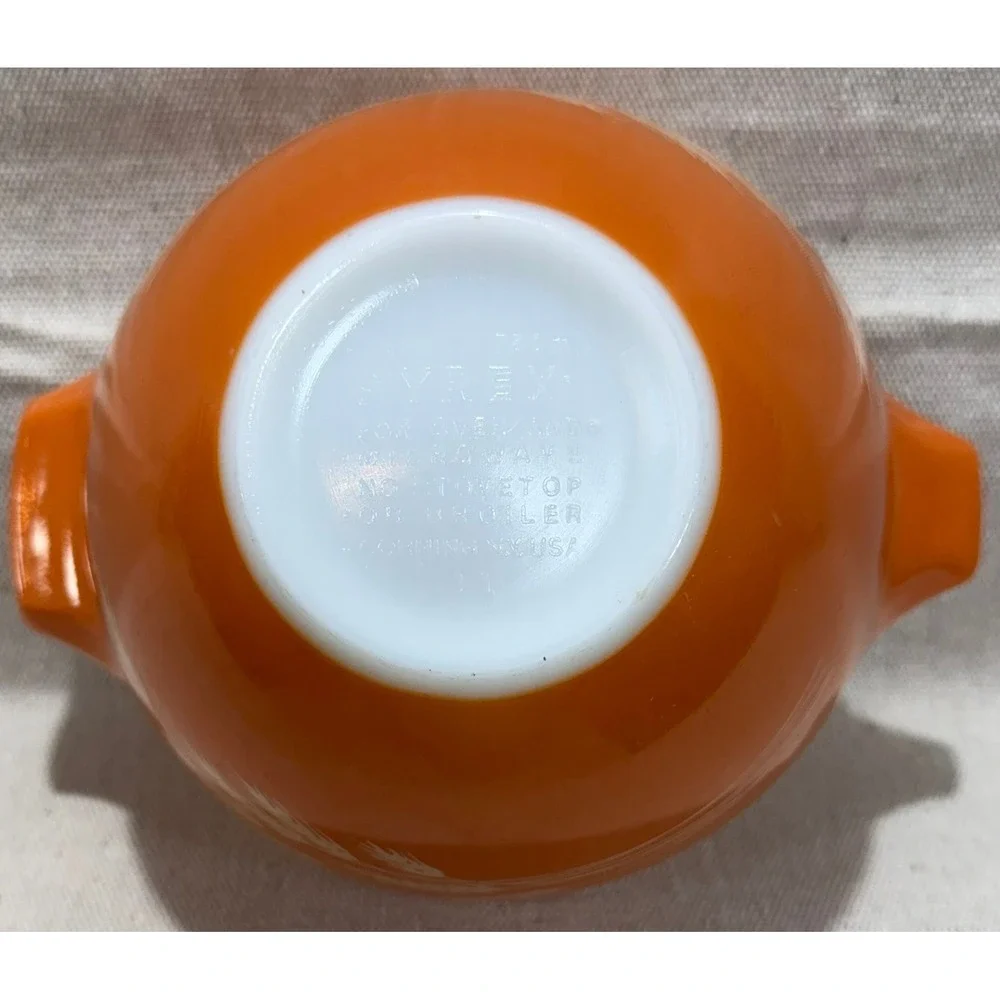 Vintage Pyrex Autumn Harvest Orange Wheat Cinderella Mixing Bowl 2.5 Qt 443